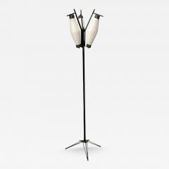 Italian Mid Century Modern Standing Floor Lamp Painted Steel Brass Glass - 3855008