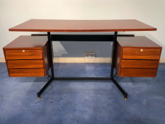 Italian Mid Century Modern Teak Desk with Chair 1950s - 2600092