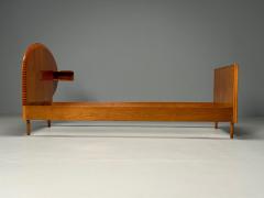 Italian Mid Century Modern Twin Bed with Shelf Marquetry Italy 1950s - 3857233