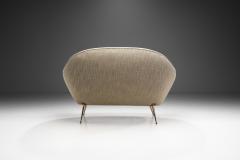 Italian Mid Century Modern Upholstered Sofa with Metal Legs Italy 1950s - 3180052
