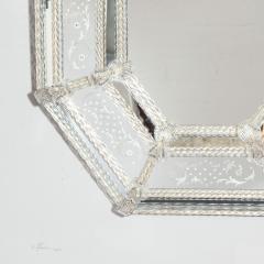 Italian Mid Century Modern Venetian Braided Mirror with Murano Glass Appliqu s - 1648795