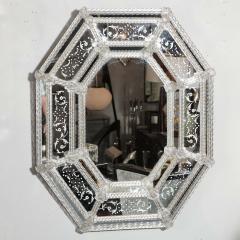 Italian Mid Century Modern Venetian Braided Mirror with Murano Glass Appliqu s - 1648805