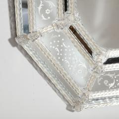 Italian Mid Century Modern Venetian Braided Mirror with Murano Glass Appliqu s - 1648806