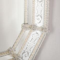 Italian Mid Century Modern Venetian Braided Mirror with Murano Glass Appliqu s - 1648875