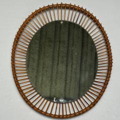 Italian Mid Century Modern Wall Mirror Bamboo Cane Rattan Italy 1960s - 3857283