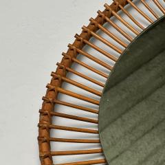 Italian Mid Century Modern Wall Mirror Bamboo Cane Rattan Italy 1960s - 3857285