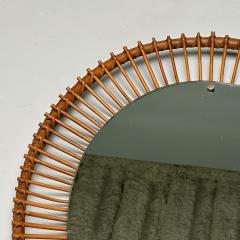 Italian Mid Century Modern Wall Mirror Bamboo Cane Rattan Italy 1960s - 3857286