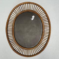 Italian Mid Century Modern Wall Mirror Bamboo Cane Rattan Italy 1960s - 3857288