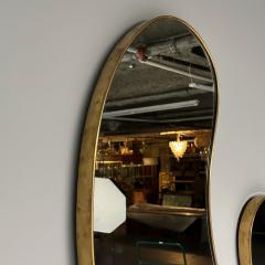 Italian Mid Century Modern Wall Mirrors Organic Form Brass Italy 1950s - 3829657