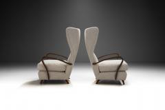 Italian Mid Century Modern Wingback Chairs in Boucl Italy 1950s - 3309035