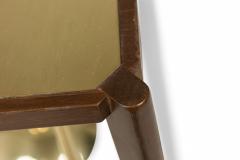 Italian Mid Century Modern Wood Framed 3 Pendant Brass Floor Lamp - 4162442