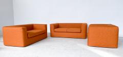Italian Mid Century Orange Three Piece Sofa Set - 3144294