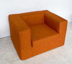 Italian Mid Century Orange Three Piece Sofa Set - 3144296