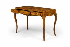 Italian Mid Century Oyster Burl Cabriole Leg Writing Table - 2793624