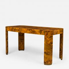 Italian Mid Century Oyster Burl Radius Form Writing Desk - 2795049