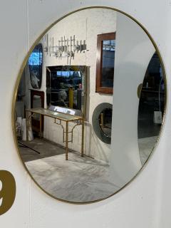 Italian Mid Century Round Brass Framed Wall Mirror 1950s - 4357578