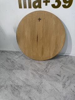 Italian Mid Century Round Brass Framed Wall Mirror 1950s - 4357579