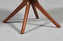 Italian Mid Century Sculpted Wood Travertine Side Table - 4744526