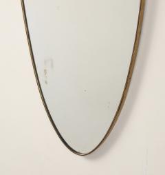 Italian Mid Century Shield Form Brass Mirror with Shell Crest circa 1950 - 4783610