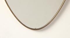 Italian Mid Century Shield Form Brass Mirror with Shell Crest circa 1950 - 4783618
