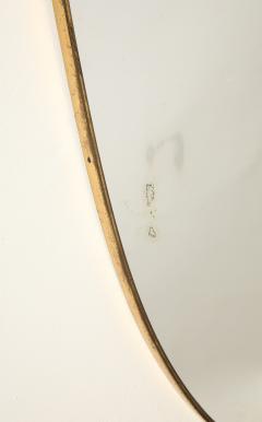 Italian Mid Century Shield Form Brass Mirror with Shell Crest circa 1950 - 4783632