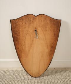 Italian Mid Century Shield Form Brass Mirror with Shell Crest circa 1950 - 4783645