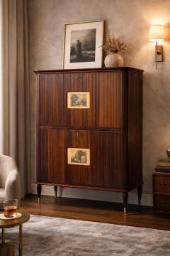 Italian Mid Century Sideboard or Cabinet Bar with Grissinato Design - 4609711