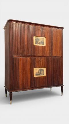 Italian Mid Century Sideboard or Cabinet Bar with Grissinato Design - 4609716