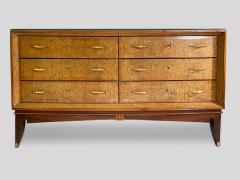 Italian Mid Century Sideboard or Chest of Drawers in Maple Root 1950s - 4479789