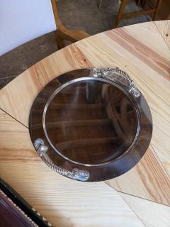 Italian Mid Century Silver Plated Oval Serving Tray with Rope Handles 1970s - 4689536