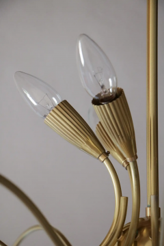 Italian Mid Century Sputnik Eighteen Arms Gold Color Chandelier 1950s - 2601765