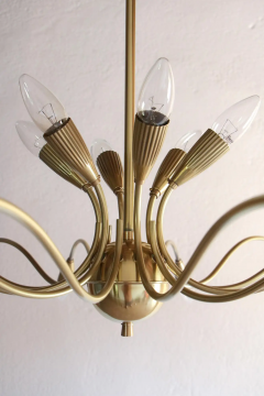 Italian Mid Century Sputnik Eighteen Arms Gold Color Chandelier 1950s - 2601766