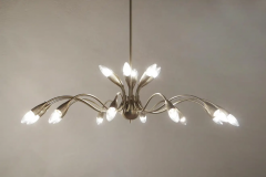 Italian Mid Century Sputnik Eighteen Arms Gold Color Chandelier 1950s - 2601767