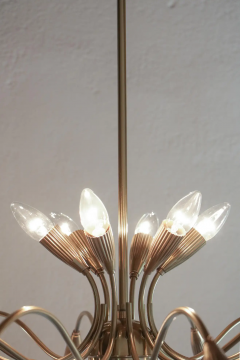 Italian Mid Century Sputnik Eighteen Arms Gold Color Chandelier 1950s - 2601772