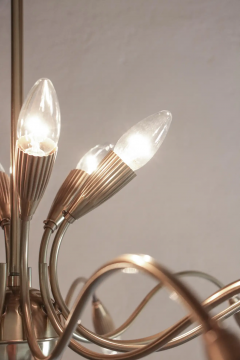 Italian Mid Century Sputnik Eighteen Arms Gold Color Chandelier 1950s - 2601773