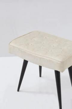 Italian Mid Century Stools in Wood and Brocade - 3674074