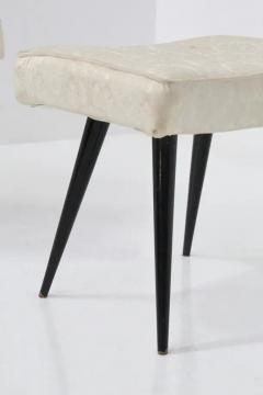 Italian Mid Century Stools in Wood and Brocade - 3674076