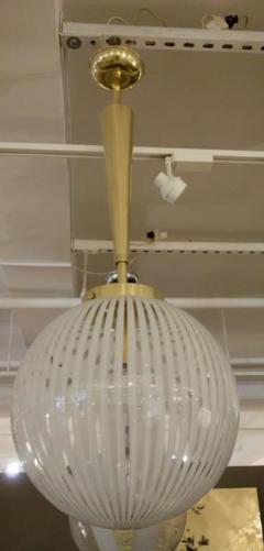 Italian Mid Century Striped Murano Glass Globe or Chandelier - 774308