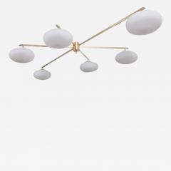 Italian Mid Century Style Brass Flush Mount Chandelier - 3051115