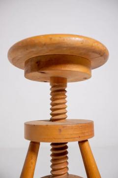 Italian Mid Century Swivel Stool in Wood - 3646716