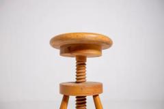 Italian Mid Century Swivel Stool in Wood - 3646792