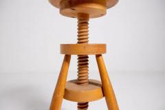 Italian Mid Century Swivel Stool in Wood - 3646796