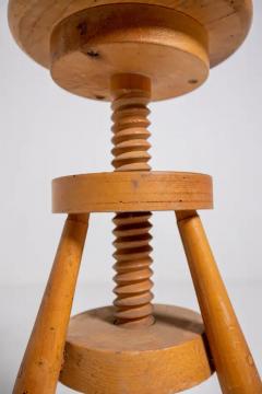 Italian Mid Century Swivel Stool in Wood - 3646803