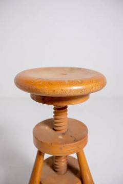 Italian Mid Century Swivel Stool in Wood - 3646847