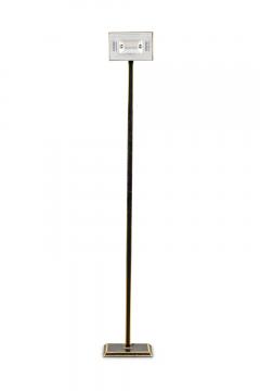 Italian Mid Century Tall Brass and Black Lacquer Torchiere - 4658164
