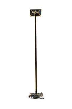 Italian Mid Century Tall Brass and Black Lacquer Torchiere - 4658166