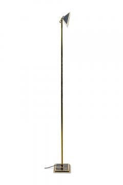Italian Mid Century Tall Brass and Black Lacquer Torchiere - 4658167