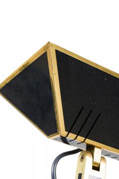 Italian Mid Century Tall Brass and Black Lacquer Torchiere - 4658169