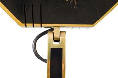 Italian Mid Century Tall Brass and Black Lacquer Torchiere - 4658170