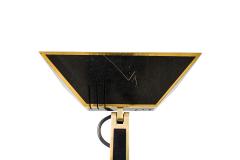 Italian Mid Century Tall Brass and Black Lacquer Torchiere - 4658171